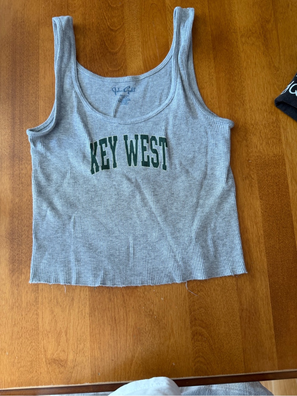 Brandy Melville Gray Ribbed 'KEY WEST' Cropped Tank
